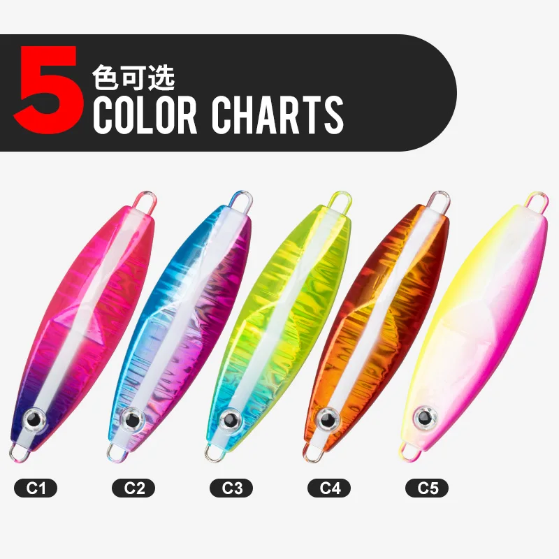 OBSESSION J124 80g/85mm 100g/90mm plantillas de Metal lento cebo brillo luminoso agua salada hundimiento pesca Jig señuelos paso lento Jigging señuelo - imagen 5