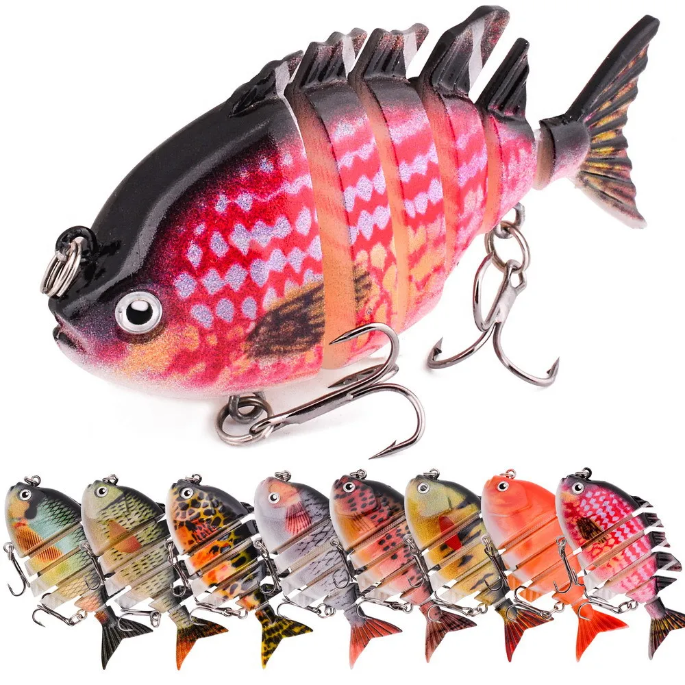 Señuelos de pesca Swimbait Tilapia realistas de 80mm y 16g, cebo duro con anzuelo triple, señuelos multiarticulados para aparejos de pesca de lubina - imagen 2