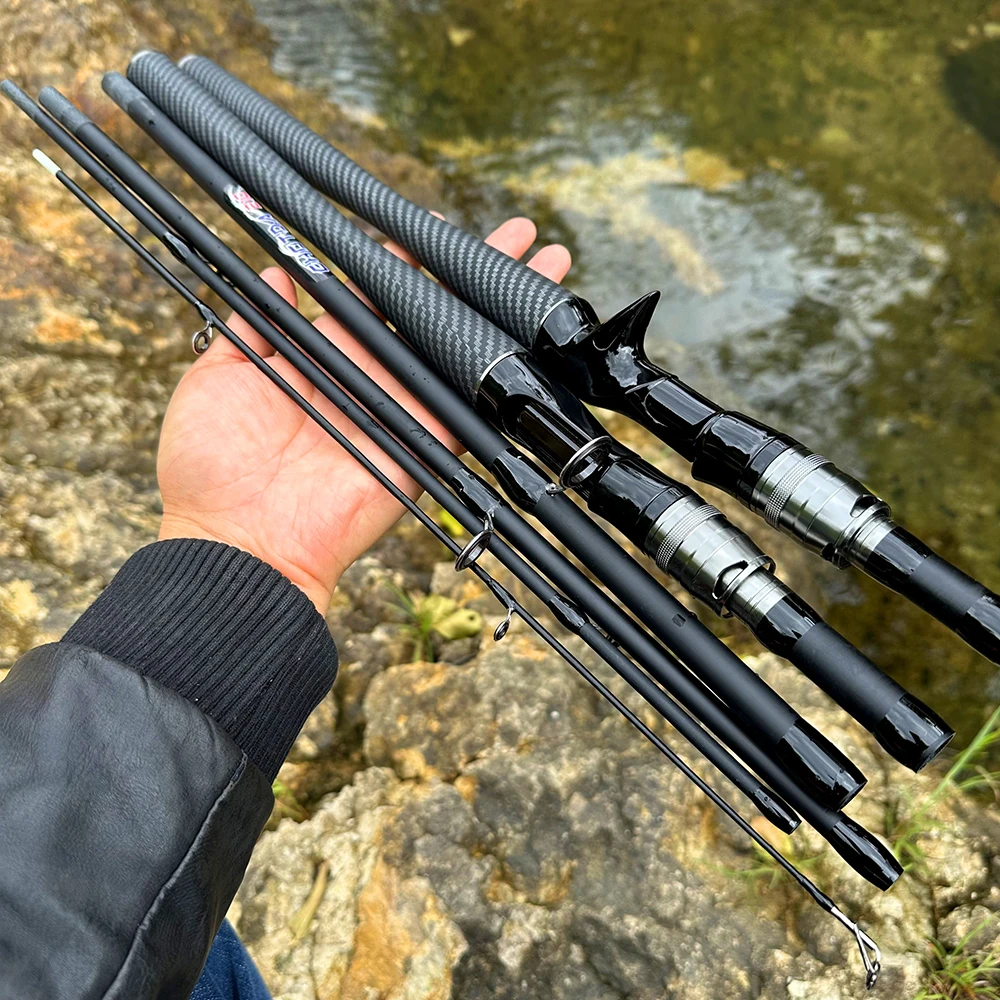 Caña de pescar ultraligera de alta calidad, 4/5 secciones con mango EVA, Material de fibra de carbono, Mini caña de pescar de fundición para viaje - imagen 5