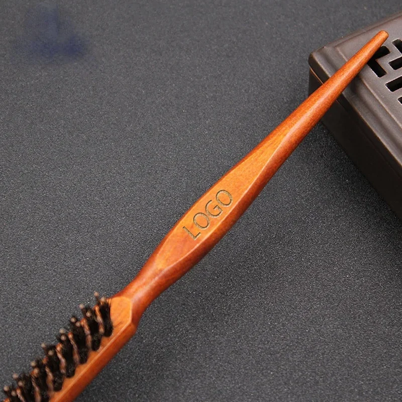 Nuevo peine de línea delgada de madera con cerdas de jabalí, cepillos para el cabello para salón, extensión de cepillo para el cabello, herramientas de estilismo de peluquería DIY - imagen 5