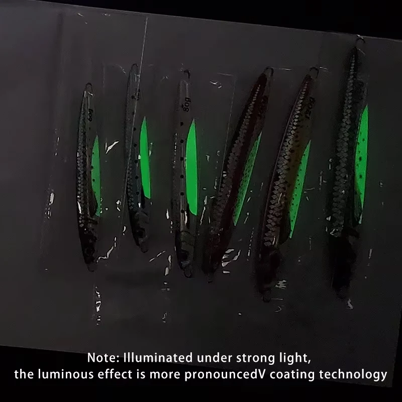 TAKEDO MJ08 Señuelos de Pesca agua salada UV pintura-abrigo rápido hundimiento Metal cuchara plantillas impresión 3D Jigging señuelo brillante Abdomen señuelo - imagen 3