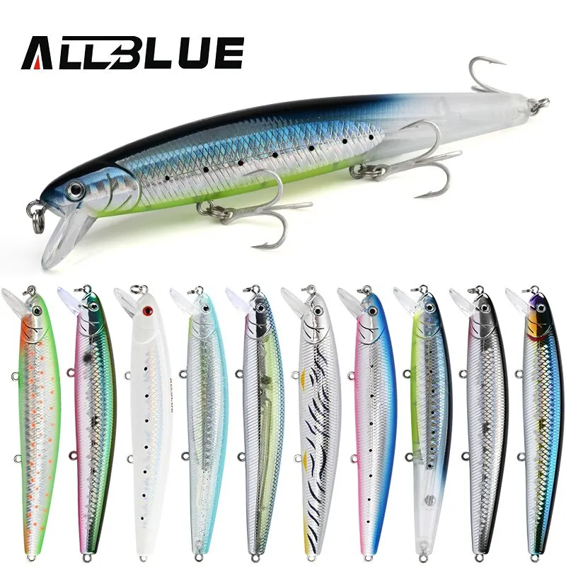 ALLBLUE-señuelo de pesca de 110mm, 5/8oz, Jerkbait, Wobbler, suspensión lenta, cebo Artificial de plástico, aparejos de lubina y Lucio - imagen 2