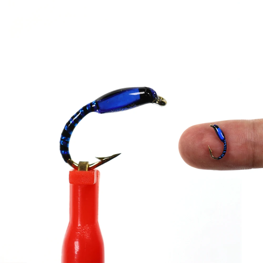 Bimoo 6 uds zumbador Ninfa mosca para trucha Bluegill Sunfish Whitefish Makerel pesca Sabiki señuelo cebo naranja rojo azul verde colores - imagen 3