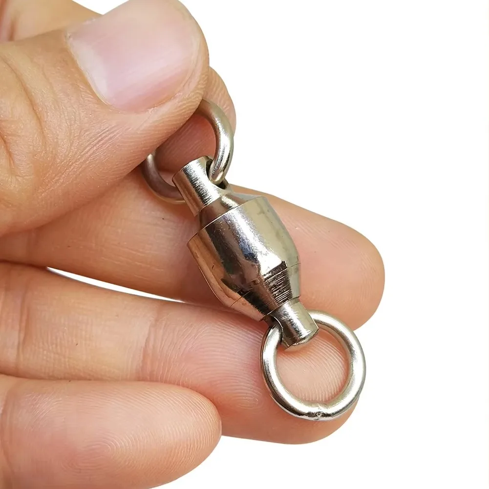 10 Uds. Giratorios de pesca giratorios con rodamiento de bolas con anillo sólido aparejos de pesca de agua salada para lubina equipo de pesca de gran juego - imagen 4