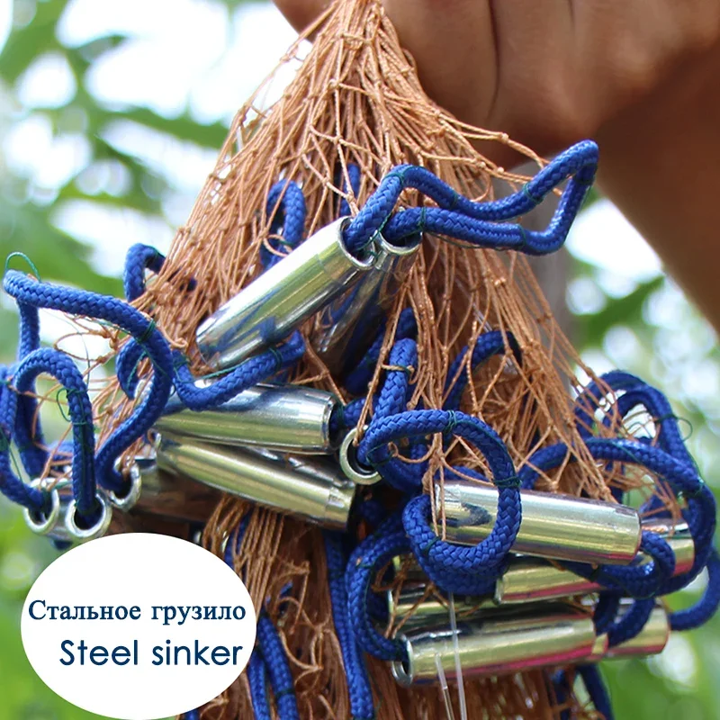 Lawaia-red de pesca con anillo de aluminio de aleación, aparejos de red de pesca de varios tamaños, línea trenzada, redes de pesca con colgante de acero - imagen 2