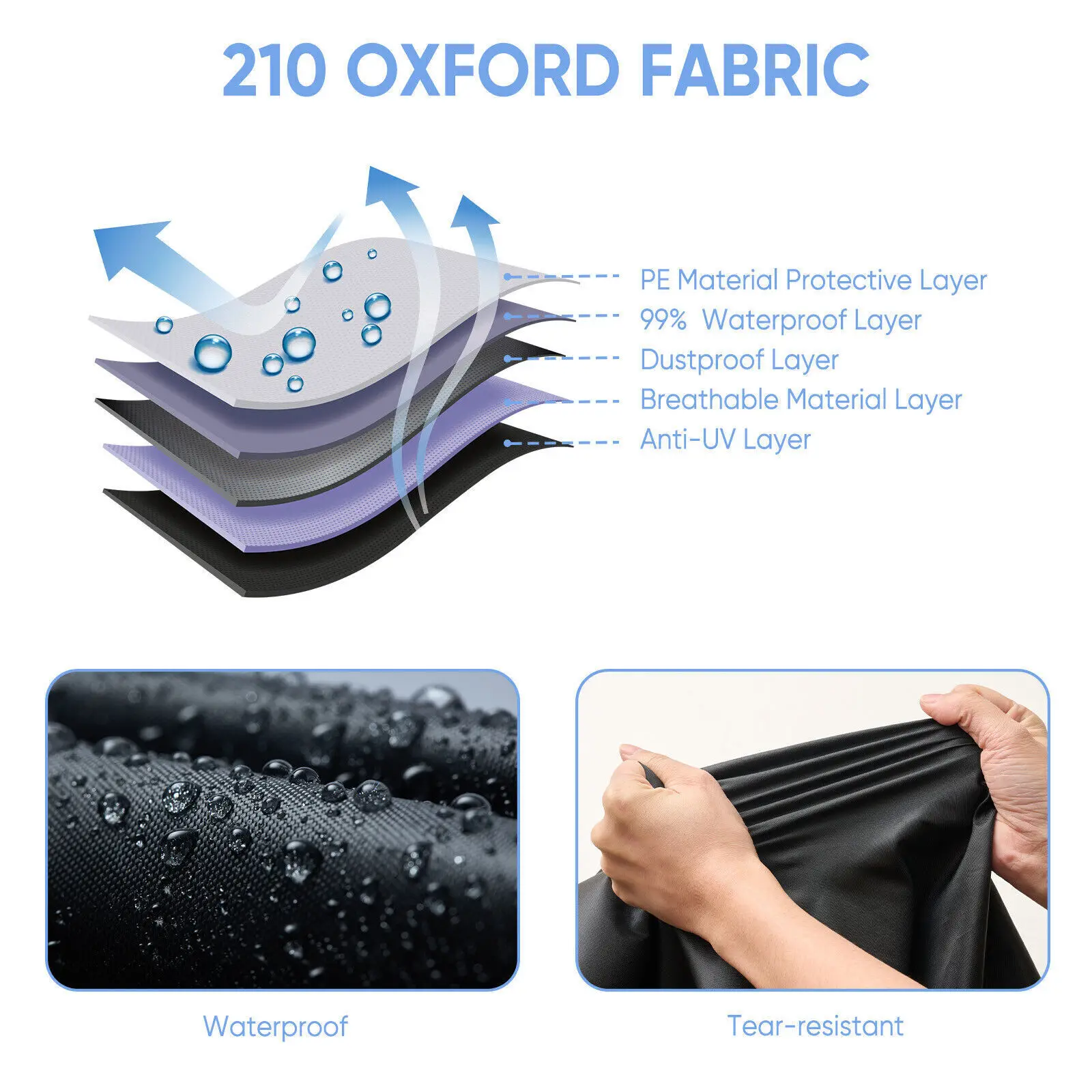 Funda impermeable para silla plegable, cubierta para tumbona, Patio, reclinable, muebles de jardín, con bolsa de almacenamiento, 2 unidades - imagen 4