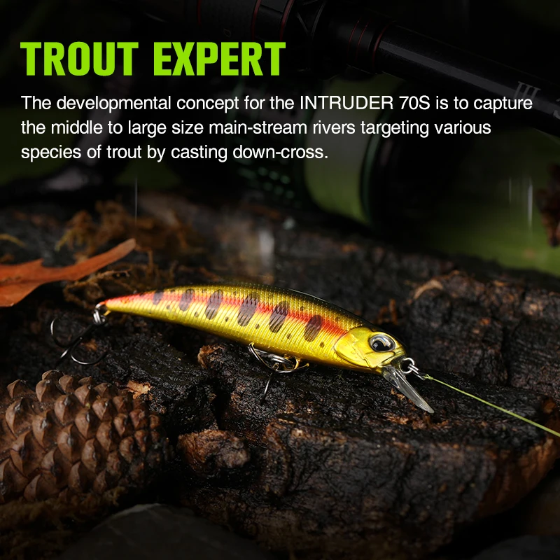 TSURINOYA 70S hundimiento Minnow señuelo de pesca DW75 70mm 8,9g 0,6 ~ 1,0 m cebo duro corriente lubina trucha Jerkbait Artificial - imagen 3