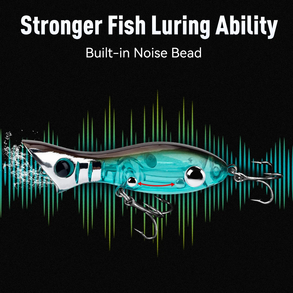 Kingdom-señuelo de pesca Mini Popper, 50mm, 3,5g, flotante, 5g, hundimiento, cebos duros artificiales, Wobblers, Lucio, bagre, Swimbait Minnow - imagen 5