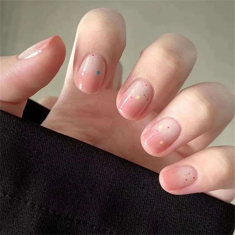 Uñas postizas de 24 piezas, parche de uñas con Rosa, mariposa Artificial, cobertura completa, producto terminado, presione en las puntas de las uñas - imagen 2