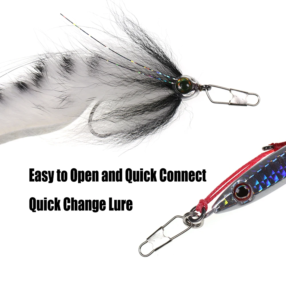 ICERIO 50 Uds. Pin de seguridad con gancho para Pesca, barril de Pesca de acero inoxidable, señuelo giratorio, Clip, accesorios de conector, Pesca - imagen 5