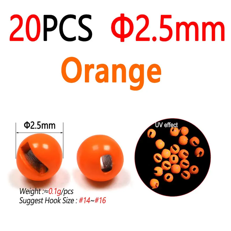 20pc 2.5mm Orange