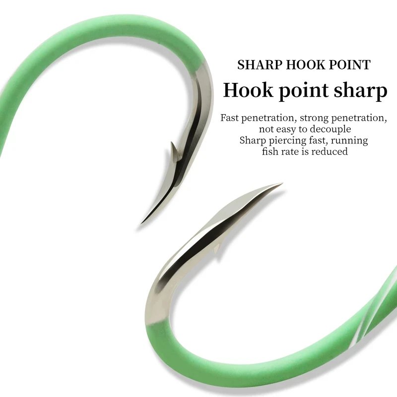 ZYZ 2 juegos/bolsas de aparejos de pesca para Surf, sedal de carbono con anzuelos luminosos, aparejos de pollo, aparejo de pesca inferior, anzuelos líderes de pesca en el mar - imagen 4