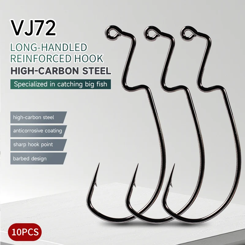 Anzuelo supercontinent multioffset para lubina, acero rico en carbono, 10 Uds., anzuelo de pesca, Señuelos de Pesca de carpa marina - imagen 2