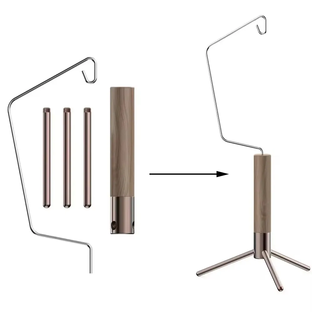 Estante colgante portátil para acampar, soporte de mesa de luz, linterna colgante, soporte de lámpara plegable - imagen 3