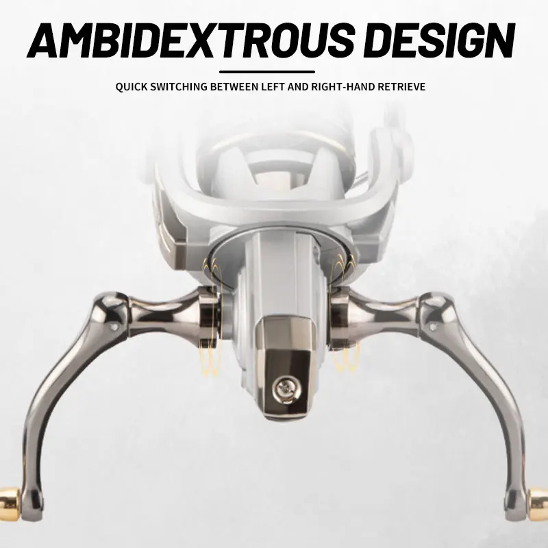 DEUKIO, recién llegado, carrete de pesca de agua salada, agarre de Metal giratorio, tamaño 2000-7000, 4 + 1BB 5,2: 1, arrastre máximo de 6KG, carretes impermeables - imagen 5