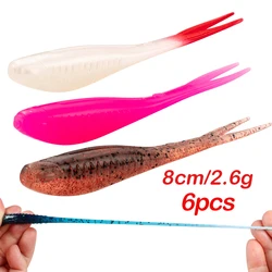 JOHNCOO Swimbait Shad Drop Shot 8cm Señuelo Suave TPR Cola Dividida