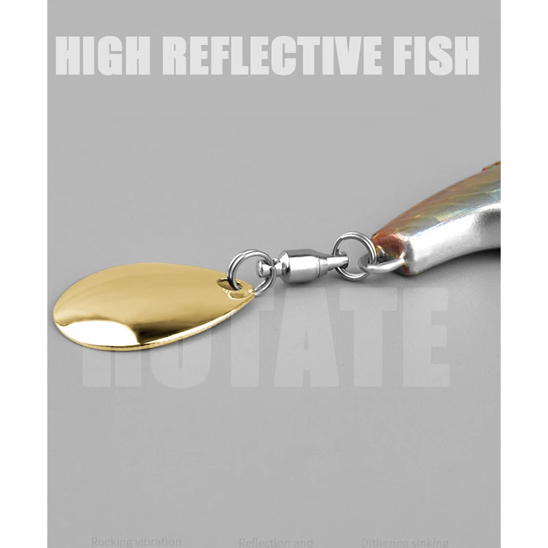 Cebo giratorio que se hunde, plantilla de Metal VIB Chatterbait, señuelo Vatalion de cola giratoria, 2cm, 7g, 2,5 cm, 14g, juego de Wobblers de cuchara para lubina de pesca - imagen 3