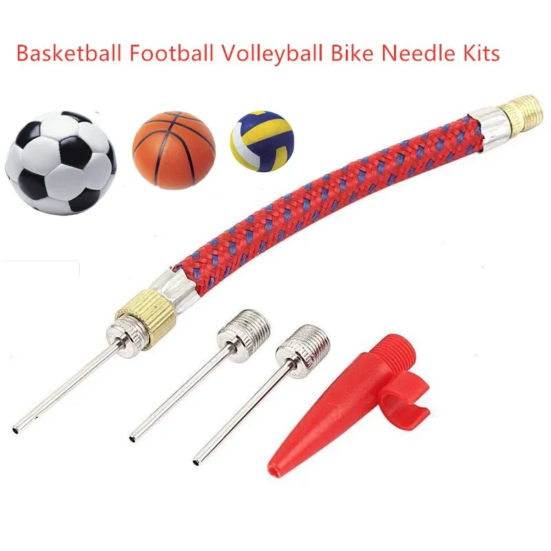 Kits de agujas de inflado para bomba de bicicleta, manguera de aguja, tubo de neumático de bicicleta deportiva, pelota, baloncesto, fútbol, voleibol, inflador, herramienta de bomba de aire - imagen 2