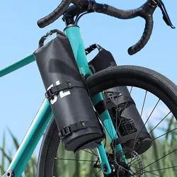 Bolsa para horquilla de bicicleta a prueba de lluvia 5L para bicicleta de montaña y carretera con base resistente Fácil instalación para bicicletas de montaña Bicicletas de grava Bicicletas de carretera
