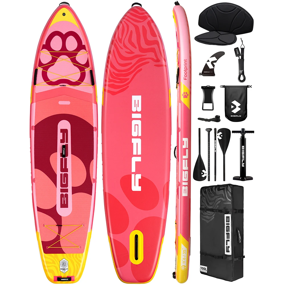 BF SUB tabla de Paddle inflable impermeable 11'6 ''x 35''x6'' pesca acuática de estilo de pie para adultos con accesorios SUP - imagen 5