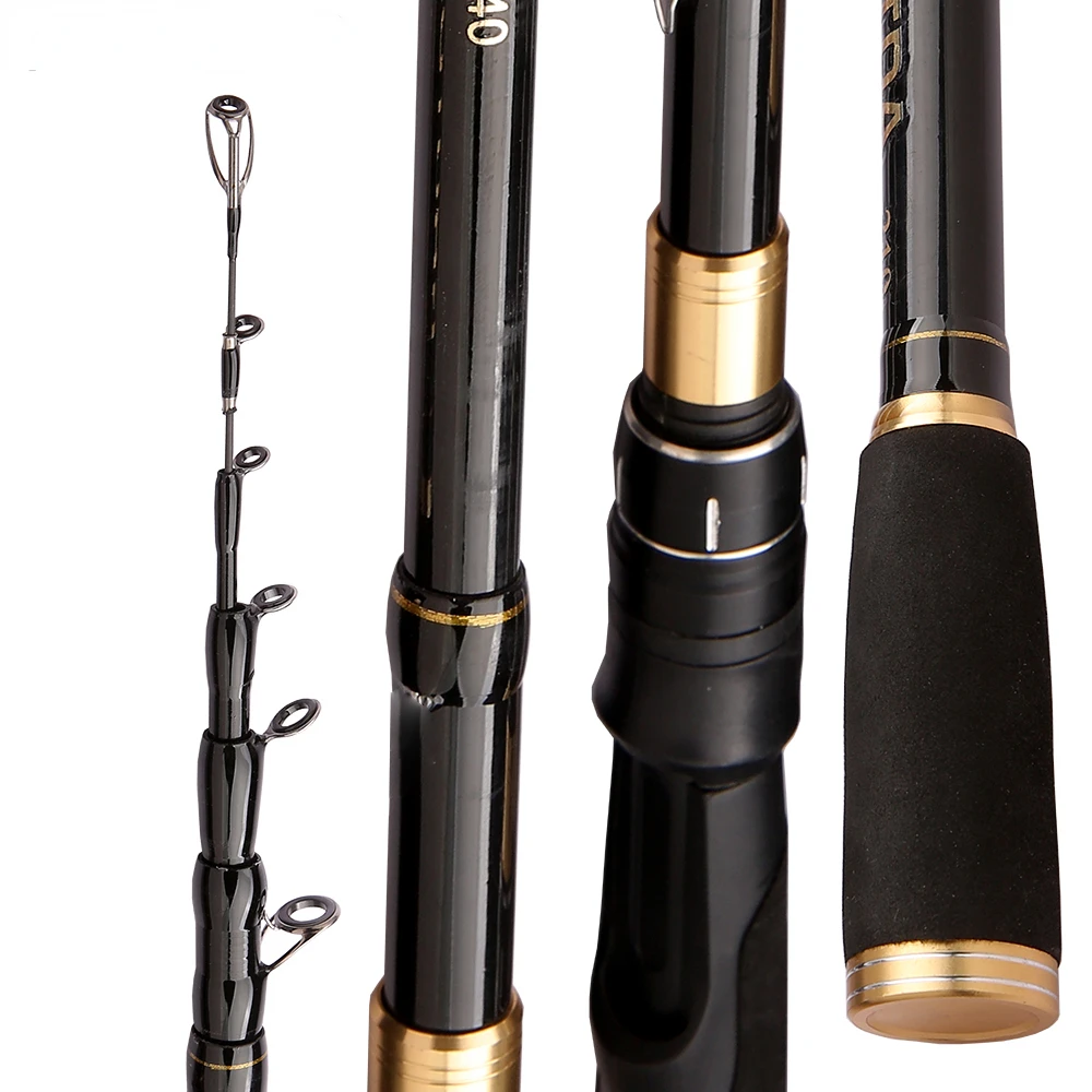 Baitcaster Combo caña de pescar giratoria con carrete reforzado, juego de aparejos de pesca ultraligeros portátiles, 1,6 m, 1,8 m, 2,1 m, 2,4 m - imagen 3