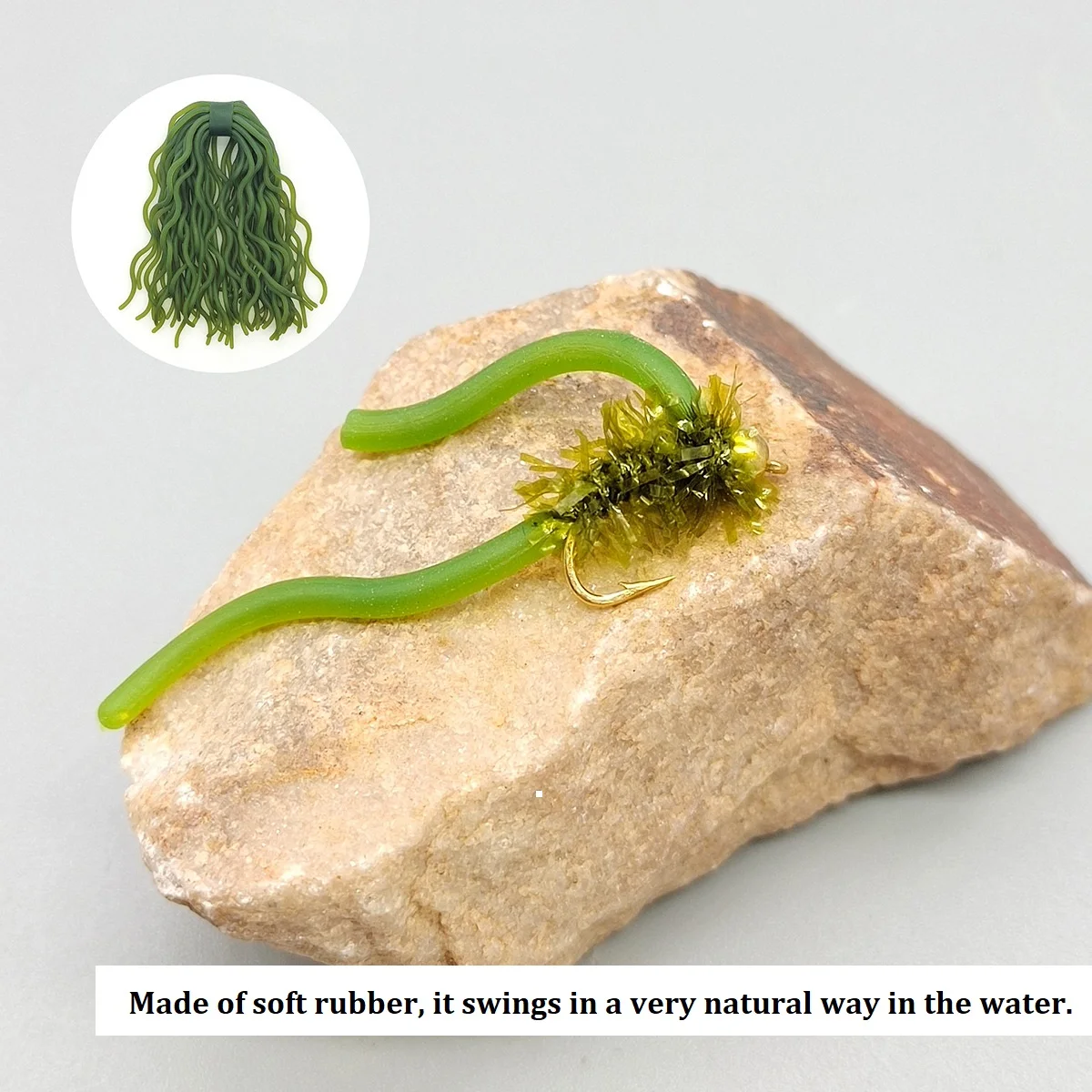 Señuelo de pesca de gusano, 4 piezas, cabeza de cuentas de latón, Squirmy Wormy, moscas húmedas para Bluegill, trucha, pez Panfish, lubina - imagen 5