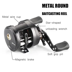 Carrete Baitcasting redondo dorado – Alta recogida para bagre