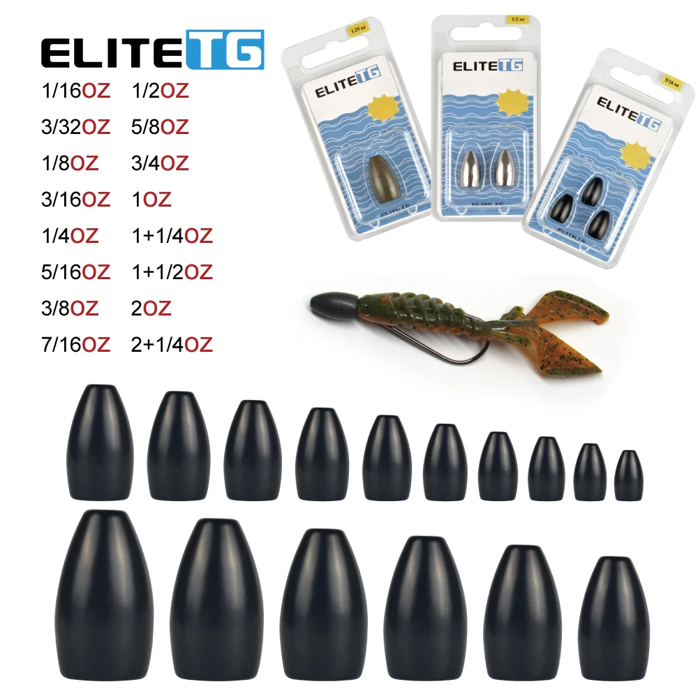 Elite TG-plomo volteador en caja, peso 1,8g-63g, aparejo de Texas Carolina, plomos de pesca de lubina, accesorios de señuelo con paquete - imagen 4
