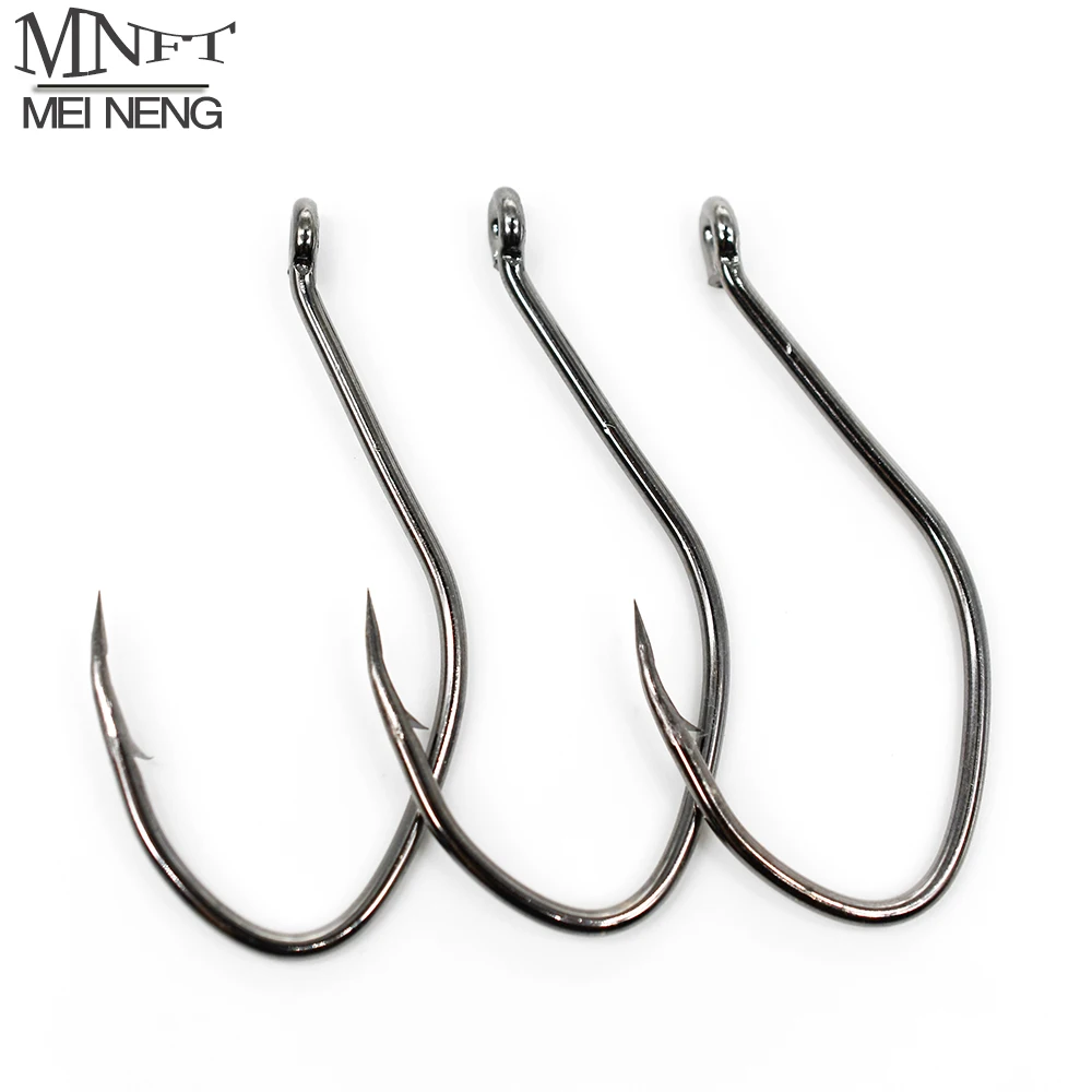 MNFT 30 Uds anzuelos de pesca de pulpo negro anzuelo de acero rico en carbono anzuelo de caña larga anzuelo de carpa para bagre para agua dulce y salada - imagen 2