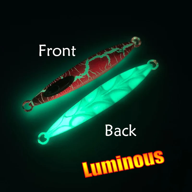 Testar plantilla de Metal luminosa 95mm 50gr Shore Jigging señuelo de Pesca brillante cabeza de Jigging plantilla lenta cebo de aguas profundas para Pesca de atún Kingfish - imagen 3