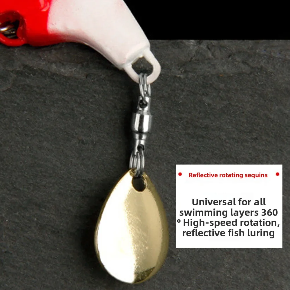 5 Piezas de Señuelos de Pesca Artificiales Giratorios con Purpurina, Señuelos Vibratorios con Caja, Kit de Señuelos de Pesca, Señuelos Giratorios Coloridos, Anzuelos de Pesca - imagen 4