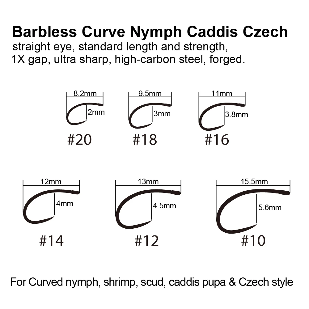 ICERIO-anzuelo de pesca con mosca para moscas secas, anzuelos de competición para moscas secas, Nymph, Shirmp, Caddis Streamer, señuelo de trucha, 30 piezas, #4 -#20 - imagen 3