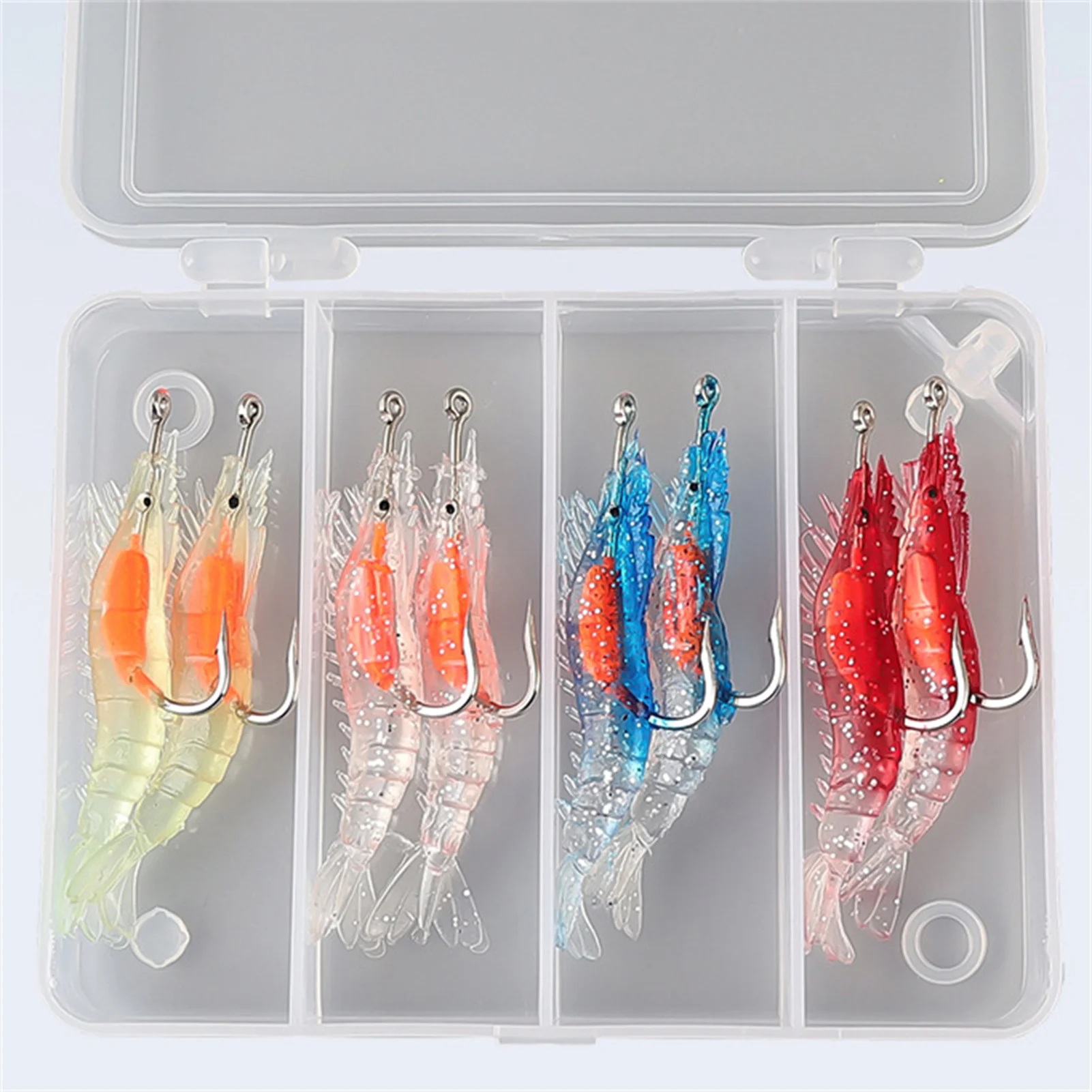 Señuelos de pesca de colores mezclados, 8 Uds., 6cm, 3g, anzuelo de pescado de camarón de madera artificial simulado para carpa, lubina, Tilapia, accesorios de pesca - imagen 4