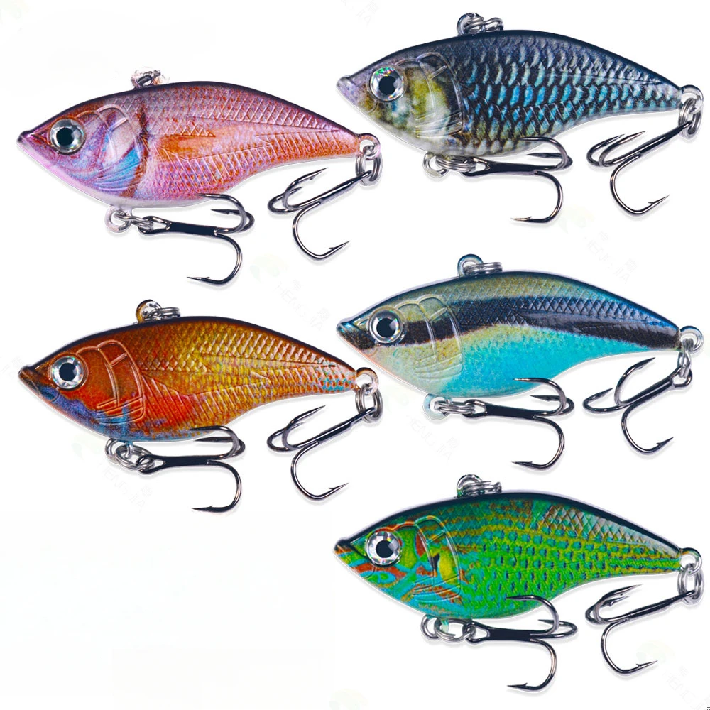 Señuelo de pesca VIB, 5 unidades, 5,5 cm, 13,7g, vibración Artificial, Wobbler, cebo duro de hielo, Crankbait de plástico para lubina, Lucio, perca, aparejos de mar - imagen 2