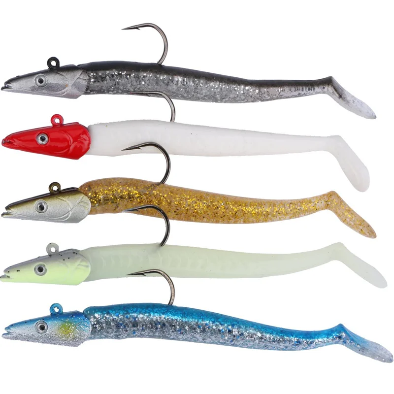 Señuelo de pesca suave, cebo Artificial Wobblers con cuchara, aparejos de pesca, 10g/11cm, 5 uds. - imagen 5