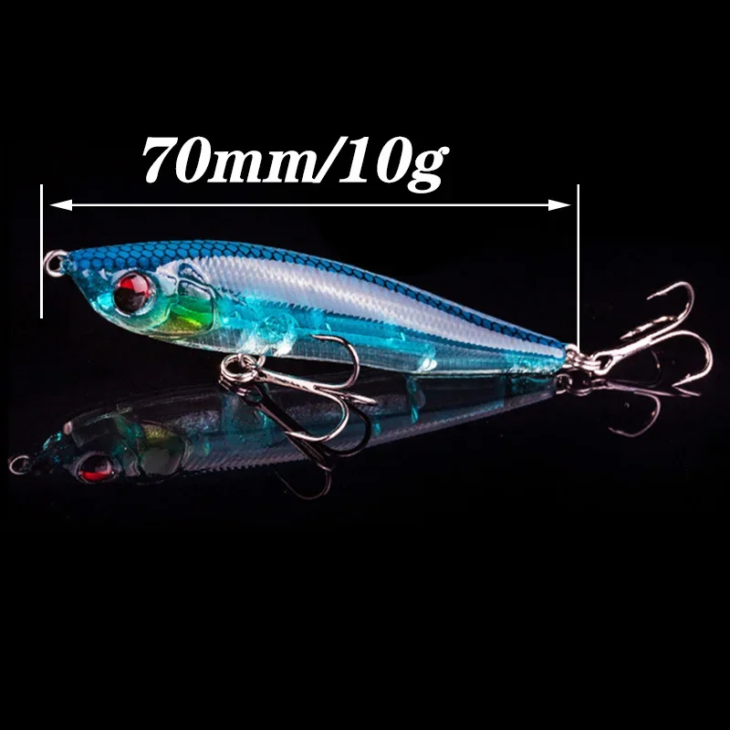 Señuelo de pesca con lápiz VIB, 7cm, 10g, hundimiento, accesorios de pesca de invierno, cebo duro, anzuelos triples, cebo Artificial para Lucio, carpa, 1 ud. - imagen 3