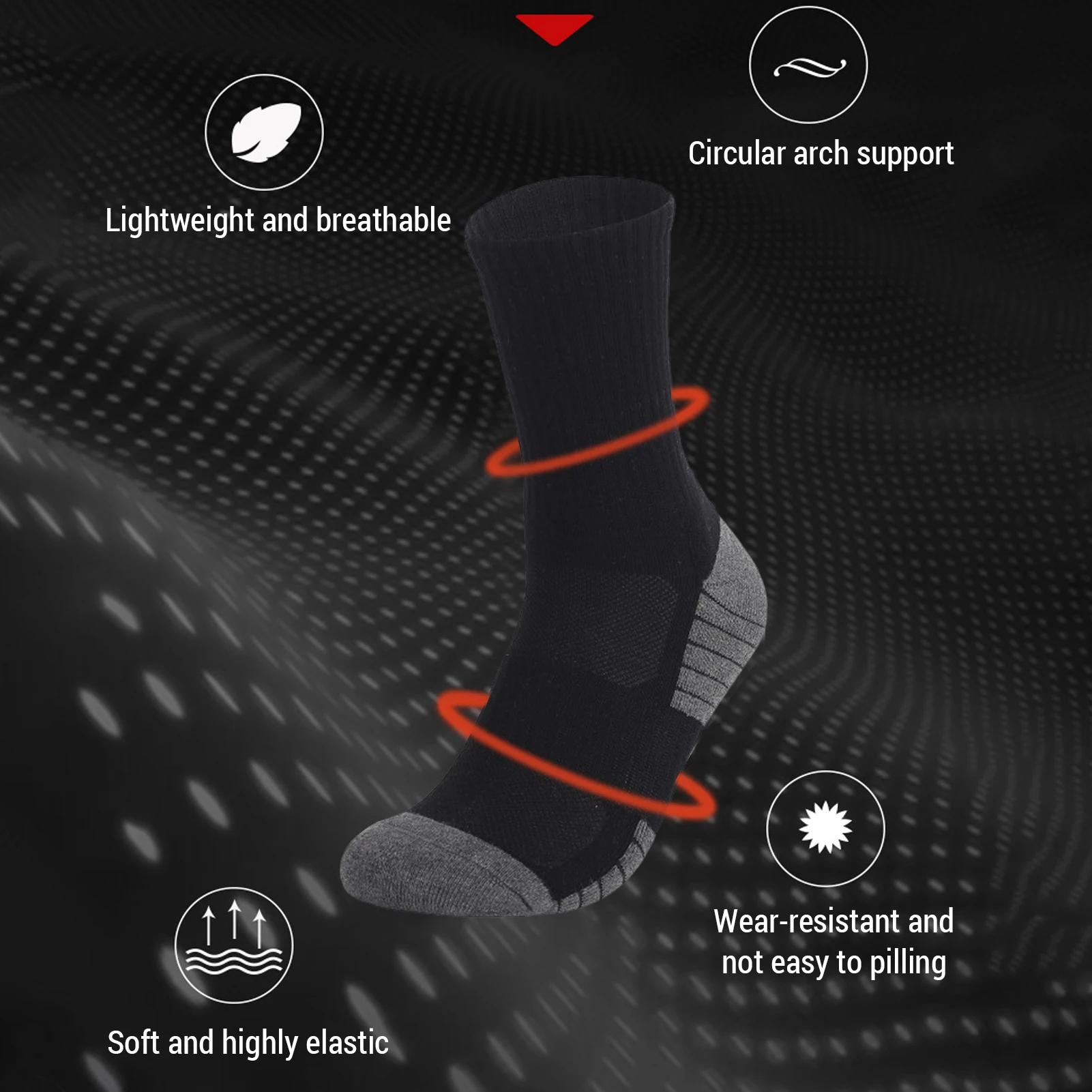 Calcetines transpirables y cómodos y gruesos para senderismo al aire libre, senderismo, caminar, calcetines atléticos que absorben - imagen 5