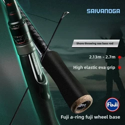 SAIVA FUJI PARTS caña de pescar con señuelo de larga distancia de alto carbono 2,13 m2,28 m2,49 m2,7 m caña de pescar giratoria ultraligera