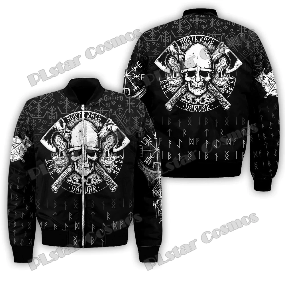 Chaqueta Bomber de invierno para hombre, abrigo con cremallera y bolsillo grueso con estampado 3D de cuervo y dragón, chaqueta cálida informal Unisex con cremallera FX-08 - imagen 5