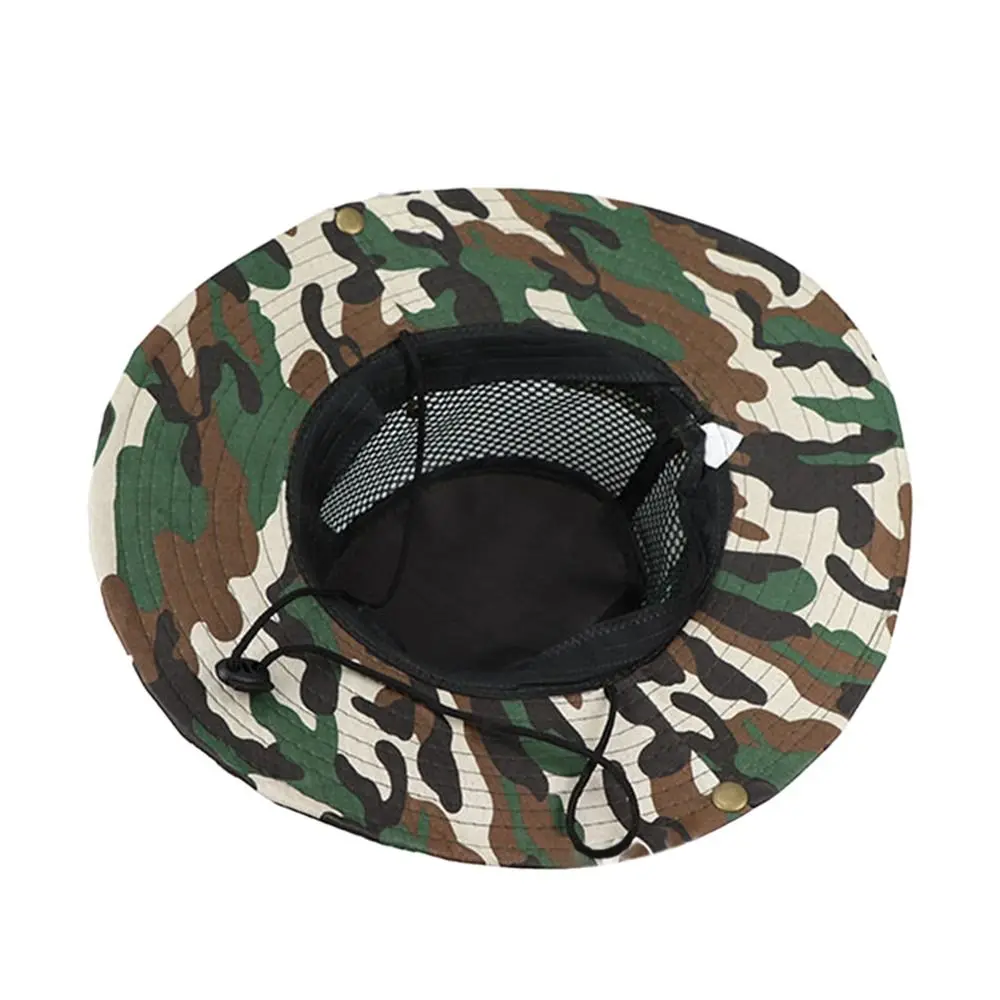 Sombrero de visera transpirable de camuflaje de malla para hombre y mujer, sombrero de cubo de protección solar, gorra de senderismo - imagen 4