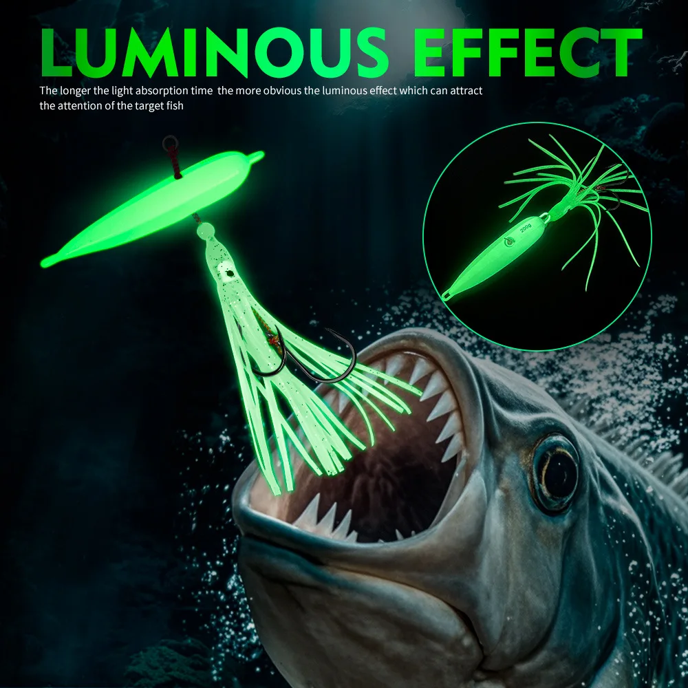 1 Uds 40g 60g 80g 100g 120g 150g 180g 200g Inchiku Jig inferior barco señuelos plantilla de Metal falda de pulpo con anzuelo de asistencia cebo de calamar - imagen 3