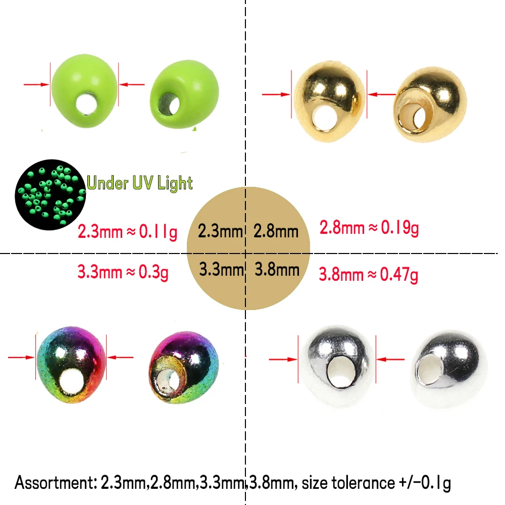 WIFREO 20 piezas cuentas de tungsteno compensadas que inversan la cabeza de tungsteno de buceo profundo Jig Off Beads bola en forma de gota para Material de atado de moscas - imagen 4