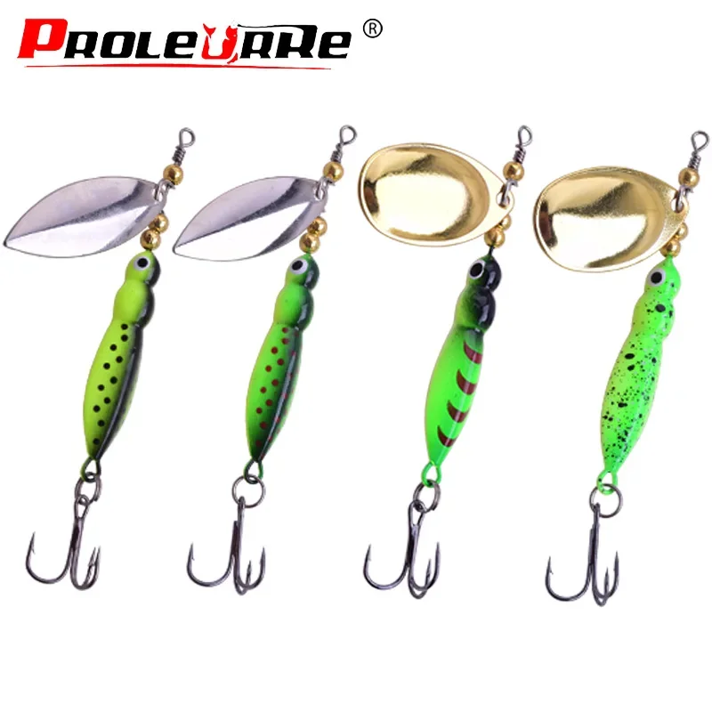 Wobblers luminosos de 7cm y 14g, cuchara de rotación de 360 grados, anzuelos de cebos de Metal, Wobbler, Crankbait, aparejos de pesca, PR-407, 1 ud. - imagen 5