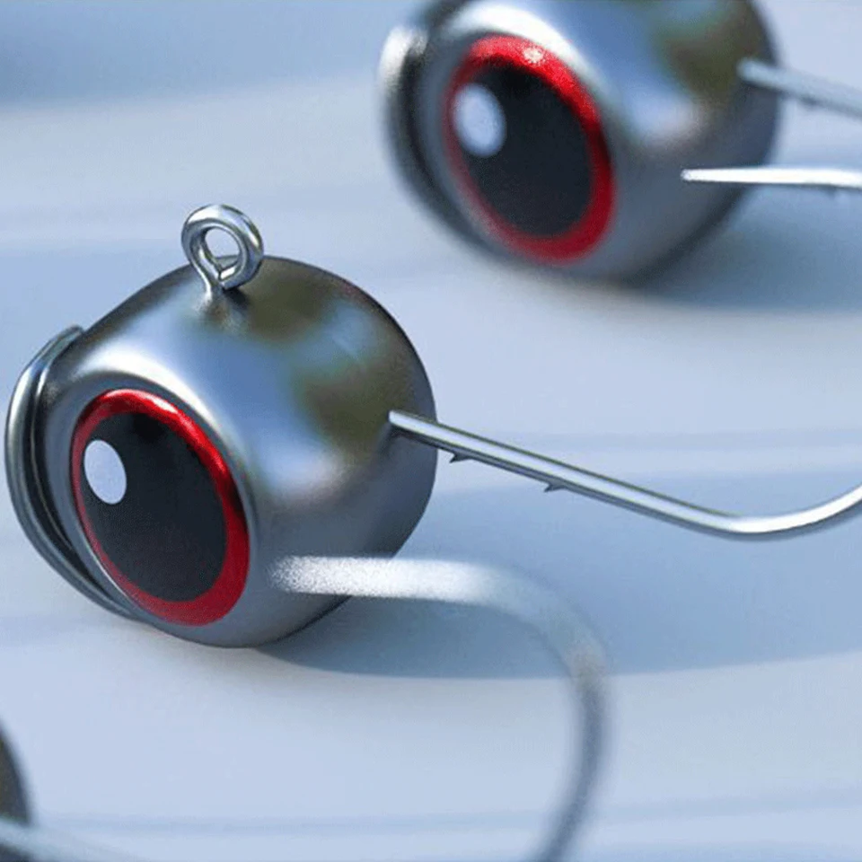 WALK FISH nuevo 10 Uds anzuelos de plomo Ned Rig Jig Head anzuelo de púas exquisito 3D ojos de pez plantilla señuelo pesca Ned gancho - imagen 2