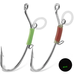 Ganchos luminosos para cebo vivo con soporte acero carbono púas lubina