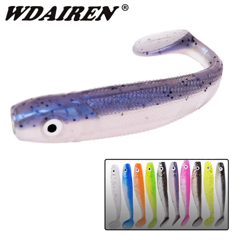 10 Uds. De gusanos de pesca de doble Color, señuelo suave de 6,5 cm, 2,1g, Jig Wobblers, cebo Artificial de silicona para lubina, aparejos de agua dulce y salada - imagen 5