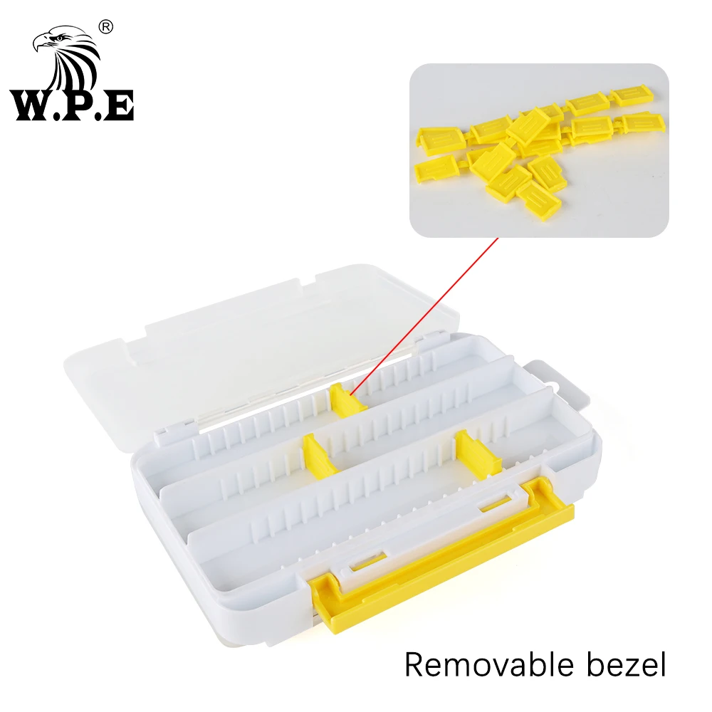 W.P.E-caja de almacenamiento de plástico para aparejos de pesca, compartimentos de doble cara, cajas de Señuelos de Pesca, caja de anzuelos de cebo, 15-30 Uds. - imagen 3