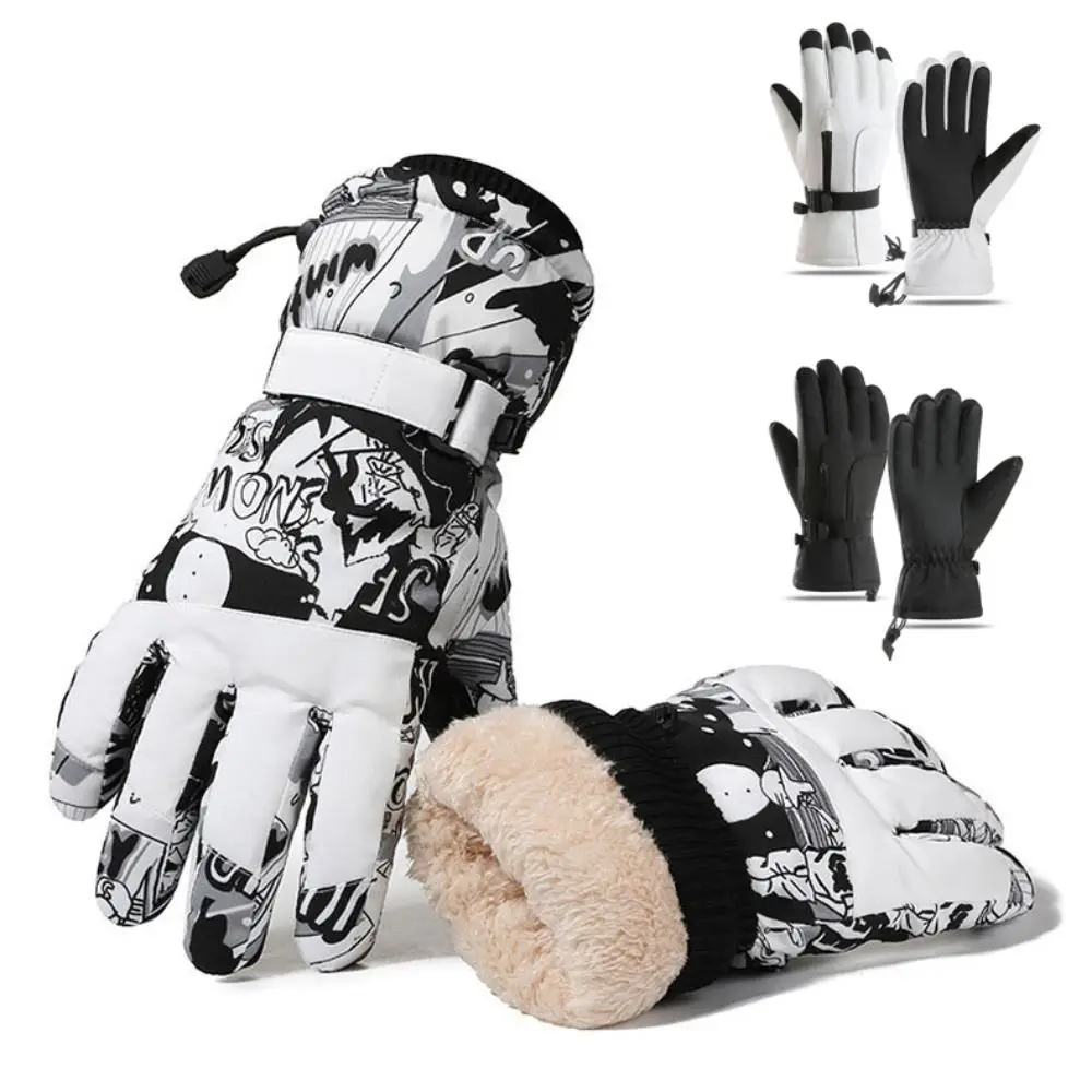 Regalos Guantes cálidos de lana para invierno, guantes de esquí impermeables de terciopelo para exteriores, herramientas cálidas a prueba de viento, guantes cálidos de algodón para ciclismo