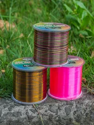 Línea de nailon rosa invisible moteado 500M 1.0 # -8.0 #   Línea de camuflaje de 35LB/15,88 KG, línea de carpa suave y fuerte, línea de pesca de mar de camuflaje
