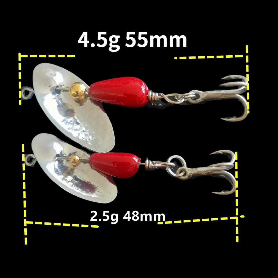 MUKUN 5 uds 2,5g/4,5g Mini anzuelo único señuelo de pesca Micro jigging Spinner cuchara cebo duro Crankbait Spinner aparejos de pesca - imagen 4